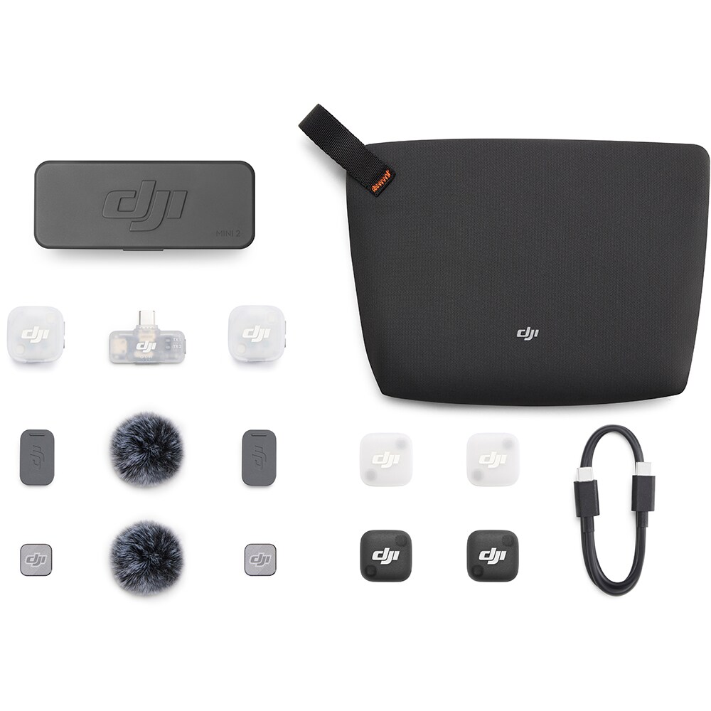 Microfon DJI Mic Mini 2 (2 TX + 1 Mobile RX + Charging Case), gri