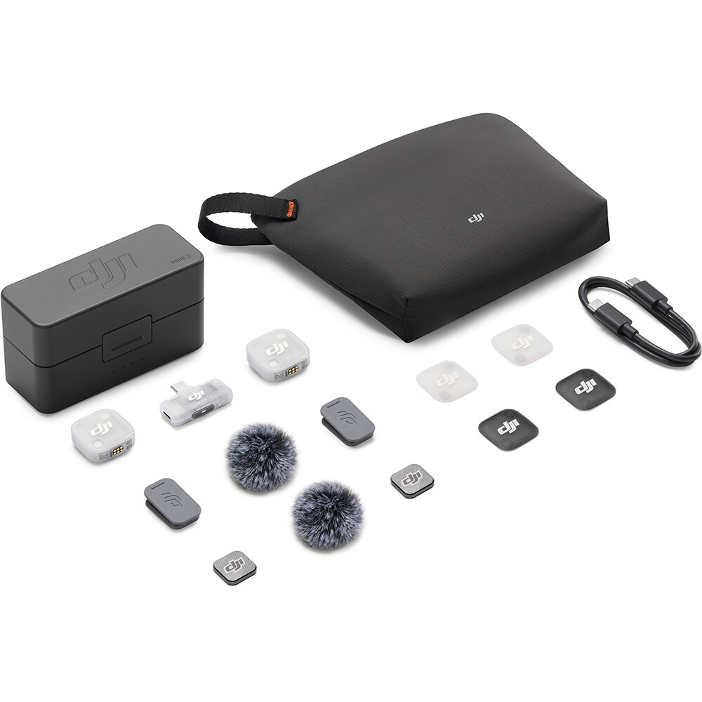 Microfon DJI Mic Mini 2 (2 TX + 1 Mobile RX + Charging Case), gri