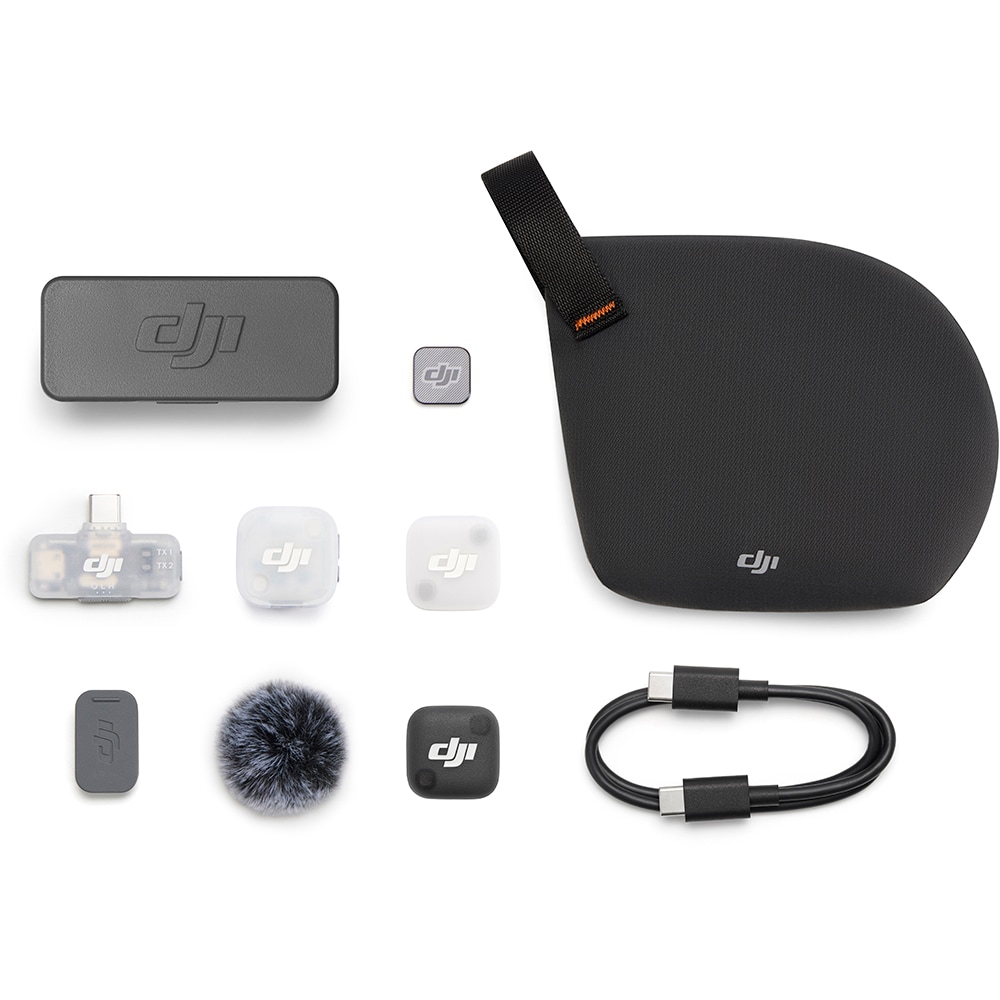 Microfon DJI Mic Mini 2 (1 TX + 1 Mobile RX + Charging Case), gri