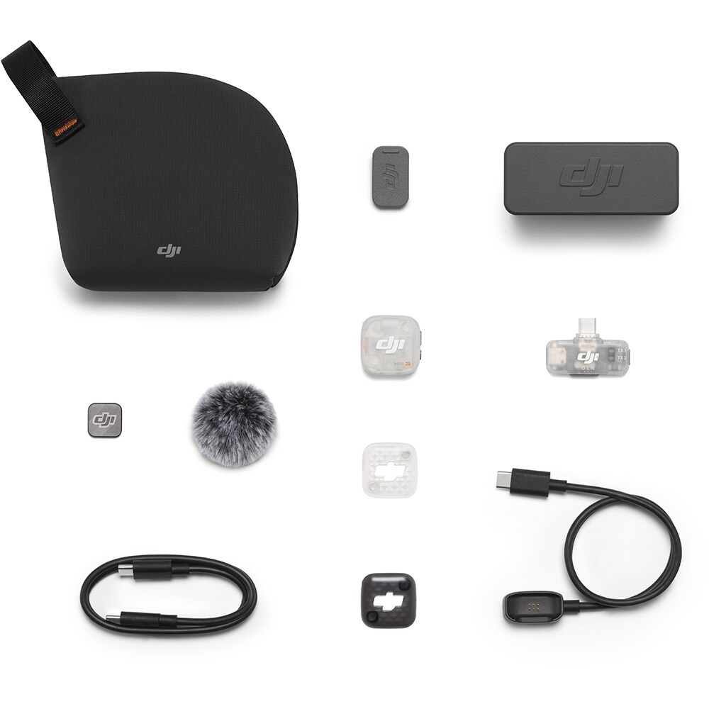 Microfon DJI Mic Mini 2S (1 TX+1 Mobile RX+Charging Case), gri