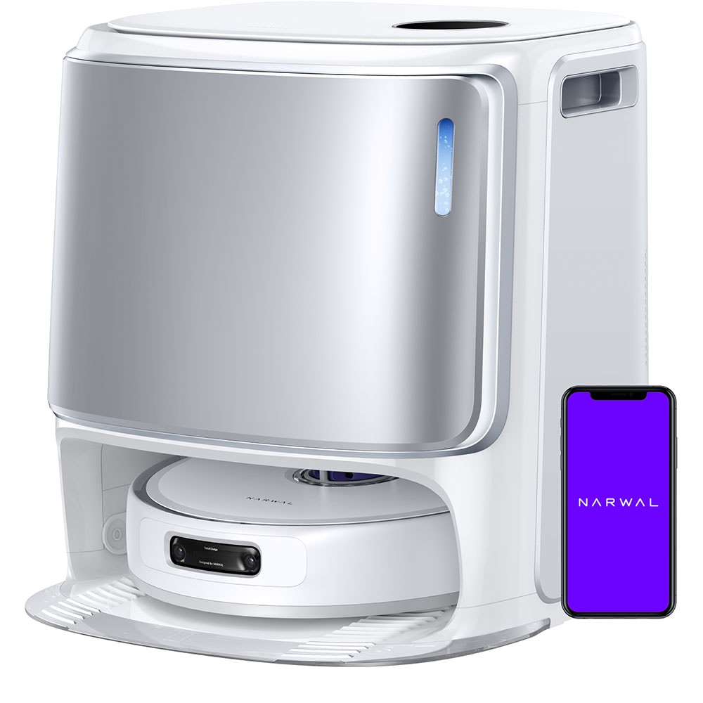 Aspirator robot NARWAL Freo Z10 Ultra CP-ZD-A00122-00-00, 0.3l, autonomie max 120 min, Wi-Fi, functie mop, argintiu