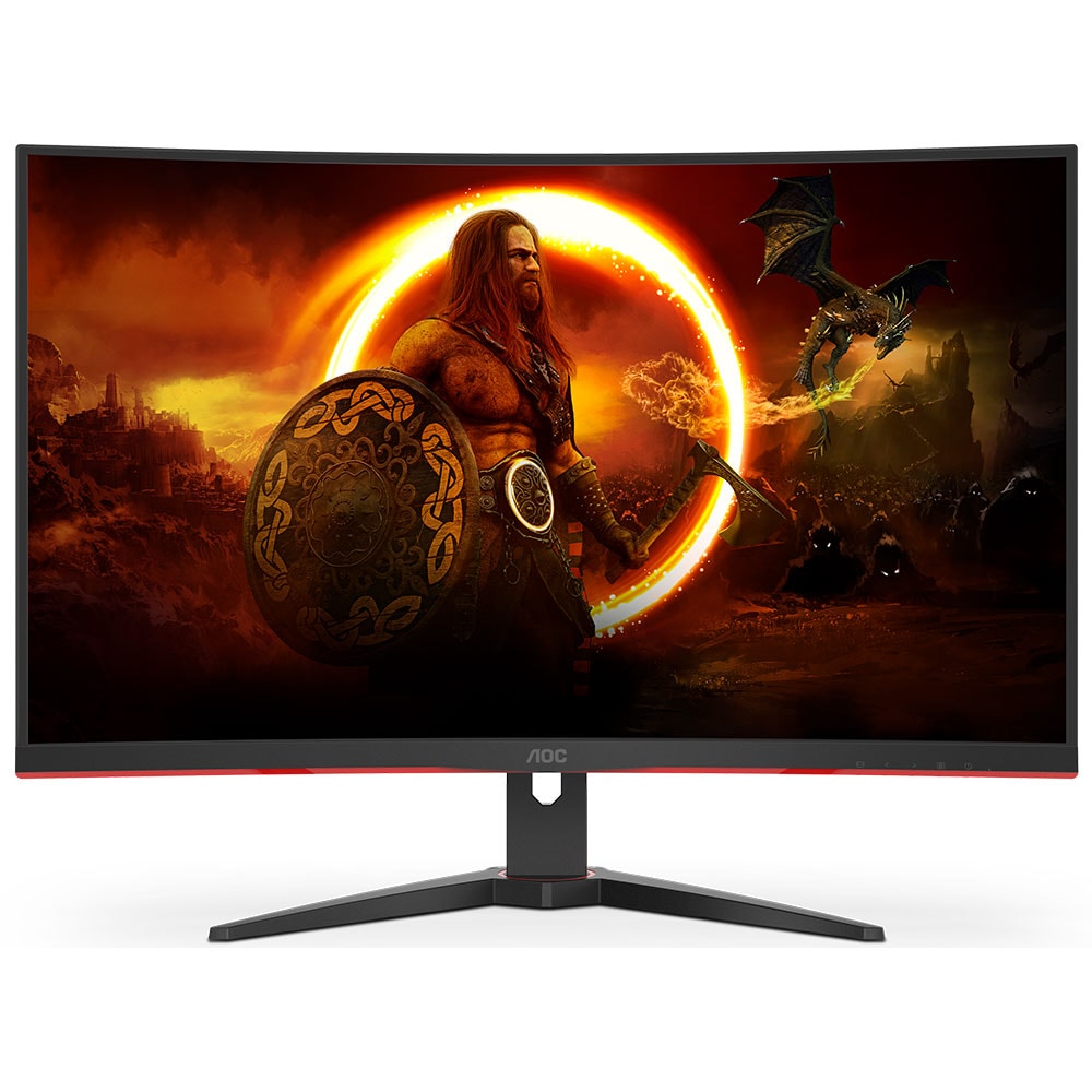 Monitor Gaming curbat LED VA AOC CQ32G2SE/BK, 31.5", QHD, 165Hz, AMD FreeSync Premium, negru