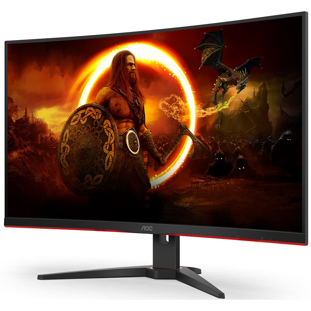 Monitor Gaming curbat LED VA AOC CQ32G2SE/BK, 31.5", QHD, 165Hz, AMD FreeSync Premium, negru
