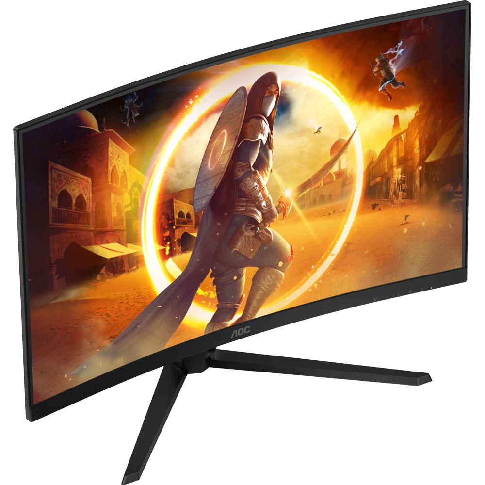 Monitor Gaming curbat WLED Fast VA AOC CQ32G4VE, 31.5" QHD, 180Hz, FreeSync Premium, Flicker Free, negru
