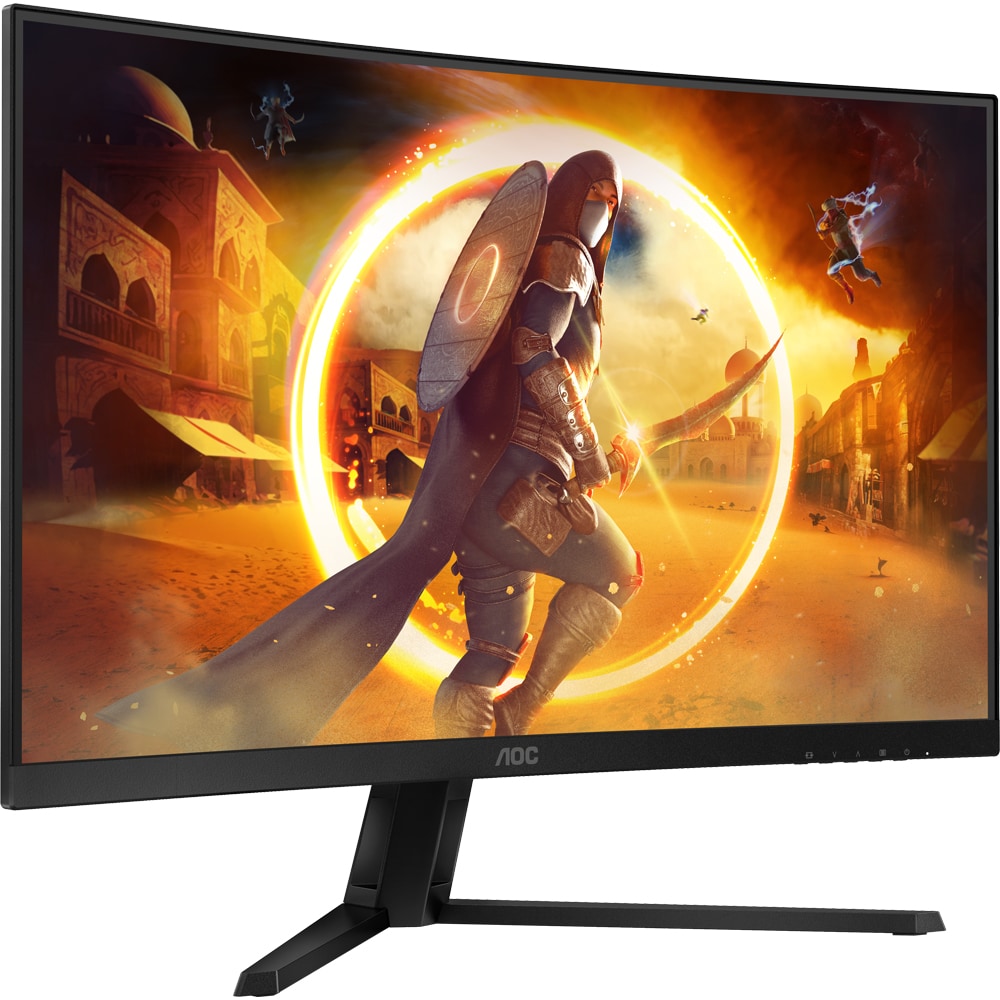Monitor Gaming curbat WLED Fast VA AOC CQ32G4VE, 31.5" QHD, 180Hz, FreeSync Premium, Flicker Free, negru