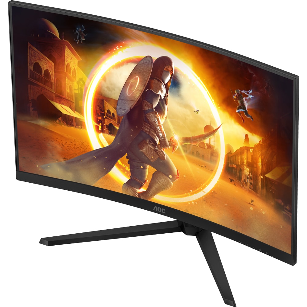 Monitor Gaming curbat WLED Fast VA AOC CQ32G4VE, 31.5" QHD, 180Hz, FreeSync Premium, Flicker Free, negru