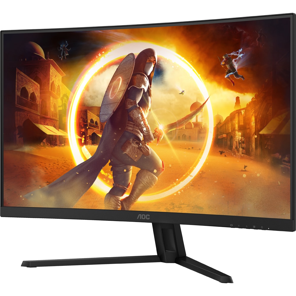 Monitor Gaming curbat WLED Fast VA AOC CQ32G4VE, 31.5" QHD, 180Hz, FreeSync Premium, Flicker Free, negru
