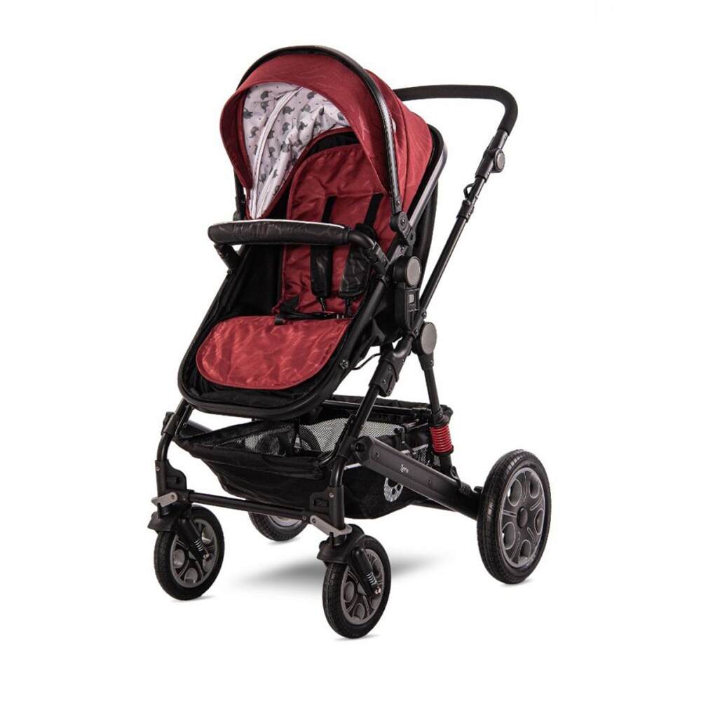Carucior 3in1 LORELLI Lora 10021282187, 5 puncte, 0 luni+, visiniu-negru