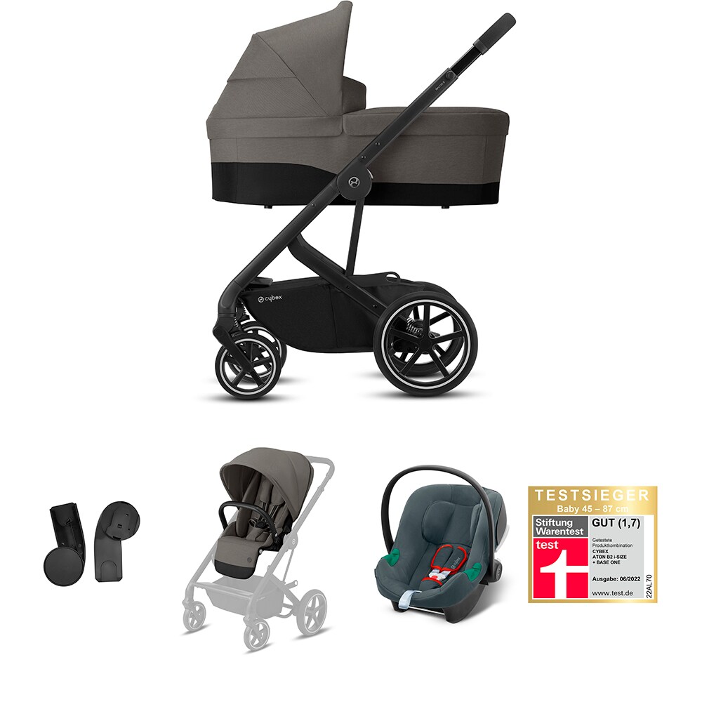 Carucior 3in1 CYBEX Balios S Lux Travel System Aton B2 521004741, 5 puncte, 0 luni+, gri-negru