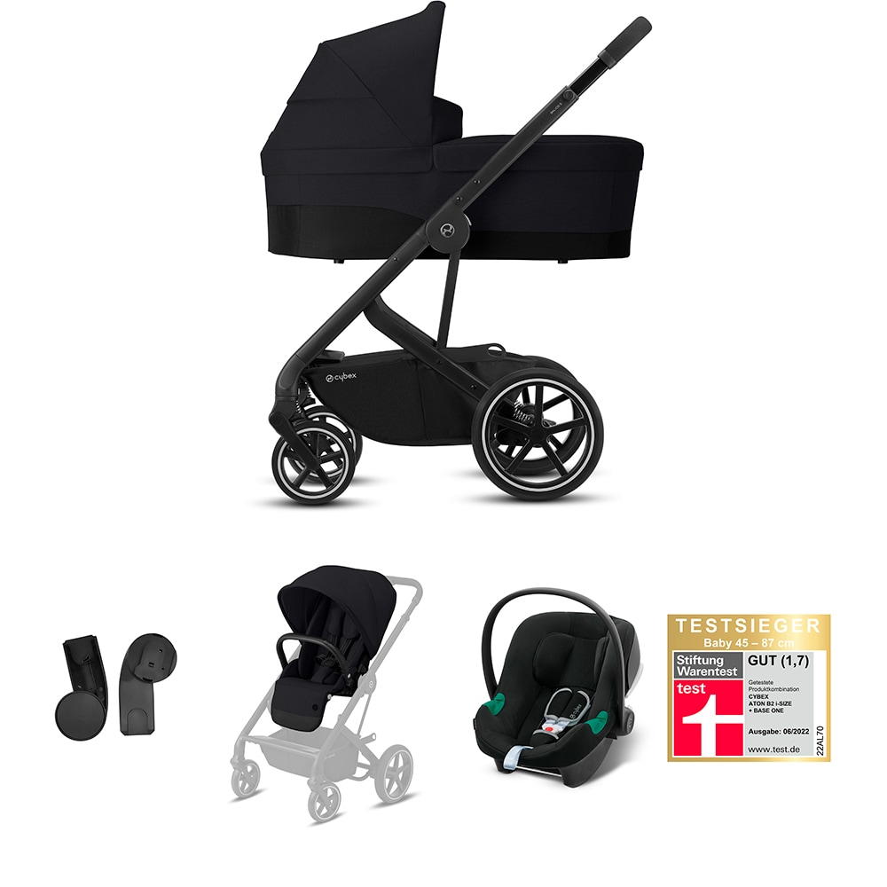 Carucior 3in1 CYBEX Balios S Lux Travel System Aton B2 521004743, 5 puncte, 0 luni+, negru