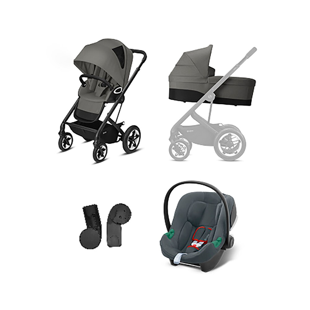 Carucior 3in1 CYBEX Talos S Lux BLK 521004897, 5 puncte, 0 luni+, gri