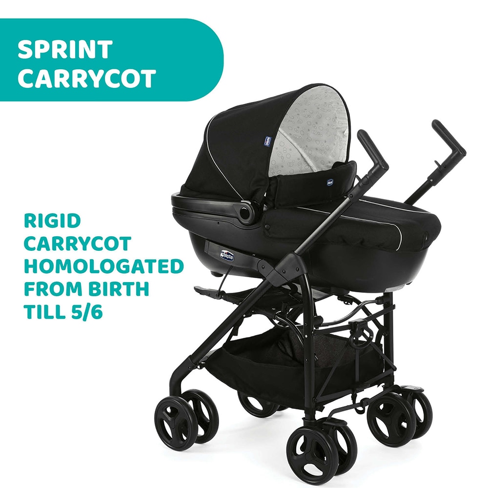 Carucior 3in1 CHICCO Trio Sprint 791758, 3 puncte, 0 luni+, negru-gri