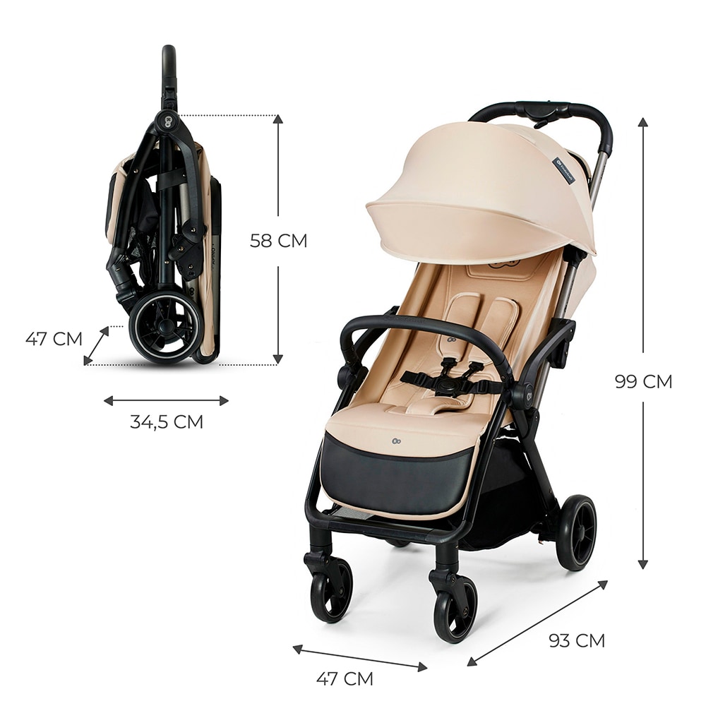 Carucior sport KINDERKRAFT Apino KSAPIN00BEG, 5 puncte, 0 luni+, bej-negru
