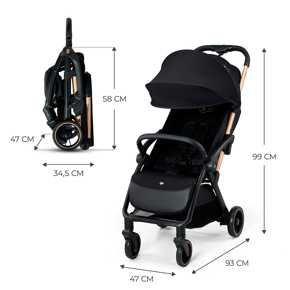Carucior sport KINDERKRAFT Apino KSAPIN00BLK, 5 puncte, 0 luni+, negru