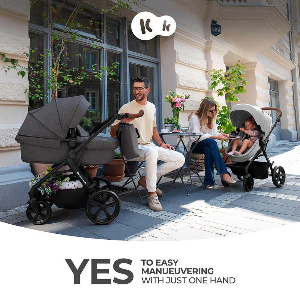 Carucior 3in1 KINDERKRAFT Atour Pro KSATOU00BLK30, 5 puncte, 0 luni+, negru