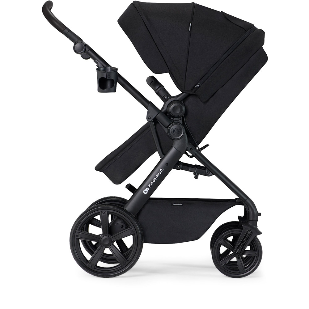 Carucior 3in1 KINDERKRAFT A-Tour KSATOU00BLK3, 5 puncte, 0 luni+, negru