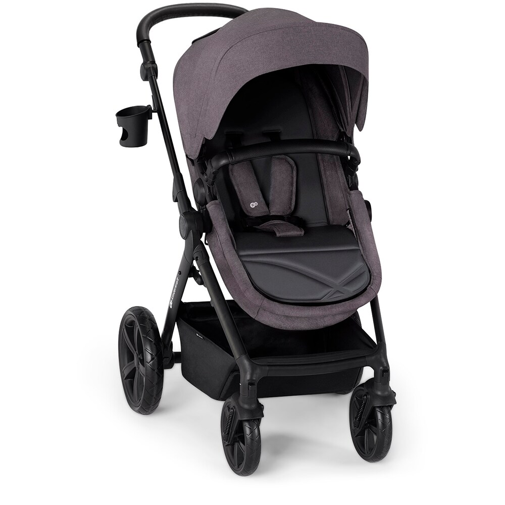 Carucior 3in1 KINDERKRAFT Atour Pro KSATOU00DGR30, 5 puncte, 0 luni+, gri inchis-negru