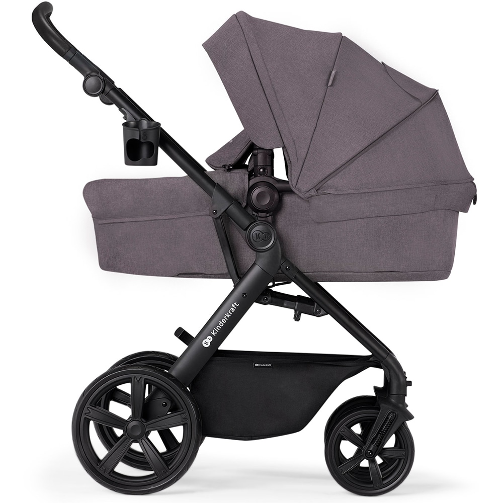 Carucior 3in1 KINDERKRAFT Atour Pro KSATOU00DGR30, 5 puncte, 0 luni+, gri inchis-negru