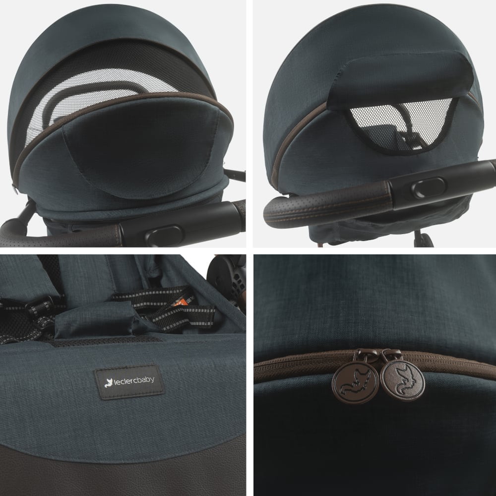 Carucior sport LECLERC Influencer Air LEC20016, 5 puncte, 0 luni+, bleumarin-maro