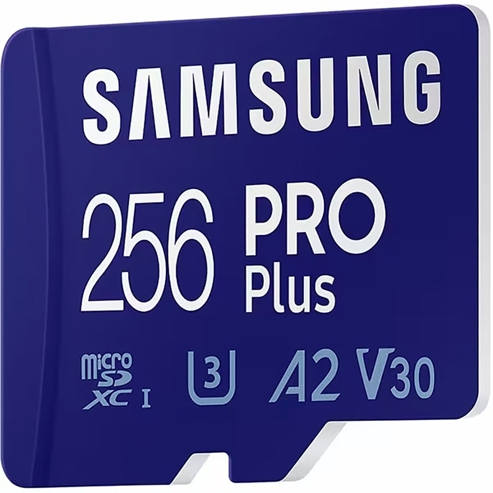 Card de memorie SAMSUNG PRO Plus, microSDXC, 256GB, 180MB/s, clasa U3/A2/V30/10, UHS-I, adaptor