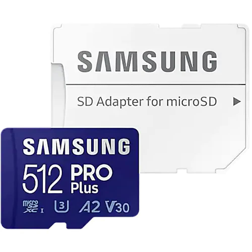 Card de memorie SAMSUNG PRO Plus, microSDXC, 512GB, 180MB/s, clasa U3/A2/V30/10, UHS-I, adaptor