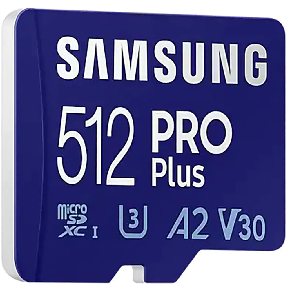 Card de memorie SAMSUNG PRO Plus, microSDXC, 512GB, 180MB/s, clasa U3/A2/V30/10, UHS-I, adaptor