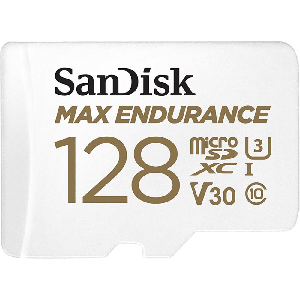 Card de memorie SANDISK Max Endurance, microSDXC, 128GB, 100MB/s, clasa 10/U3/V30, UHS-I, adaptor