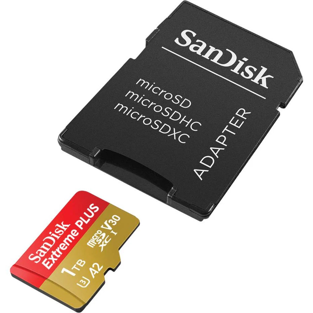 Card de memorie SANDISK Extreme Plus microSDXC UHS-I, 1TB, 200MB/s, C10, U3, V30, A2, adaptor