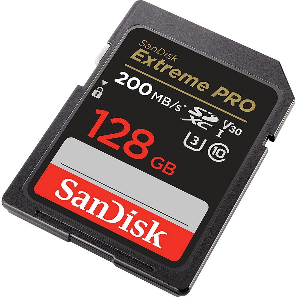 Card de memorie SANDISK Extreme Pro, SDXC, 128GB, 2000MB/s, clasa 10, U3, V30, UHS-I