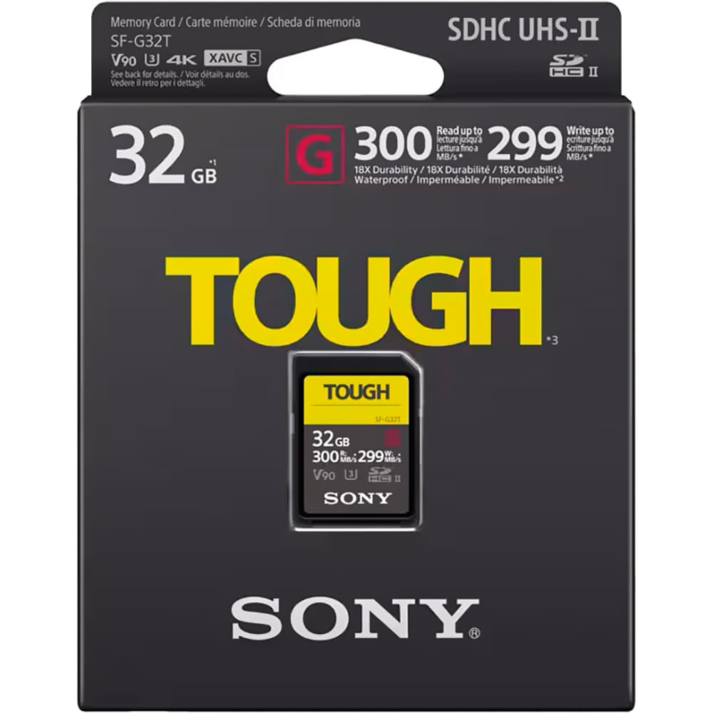 Card de memorie SONY SF-G Tough, SDHC, 32GB, 300MB/s, clasa 10, U3, V90, UHS-II