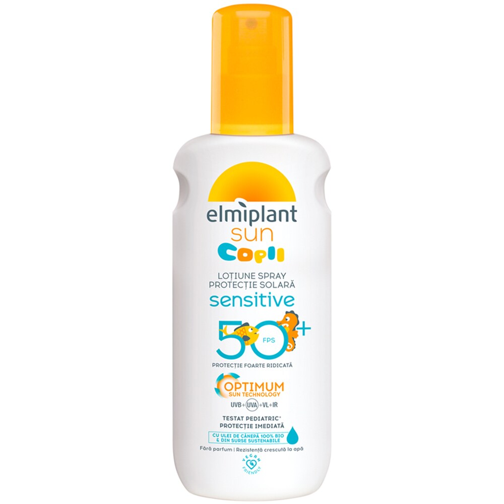 Crema protectie solara ELMIPLANT Sun Milk Kid Sensitive, SPF 50, 200ml