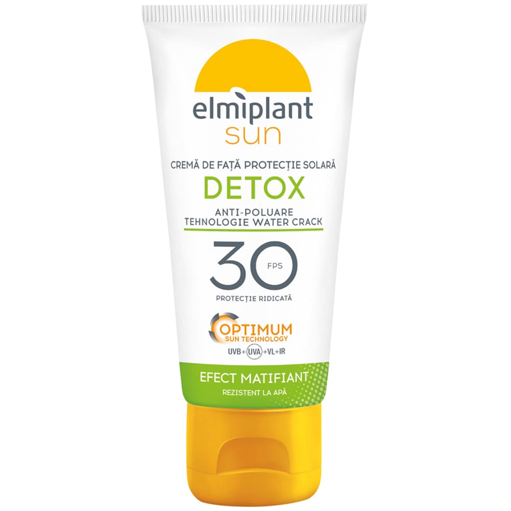 Crema protectie solara ELMIPLANT Sun Face Detox, SPF 30, 50ml
