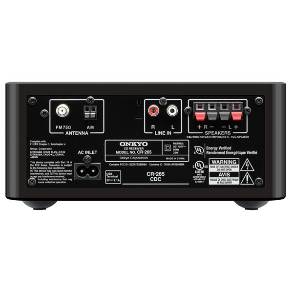 Minisistem audio ONKYO CS-265 B 40W, Bluetooth, USB, CD, Radio FM, negru