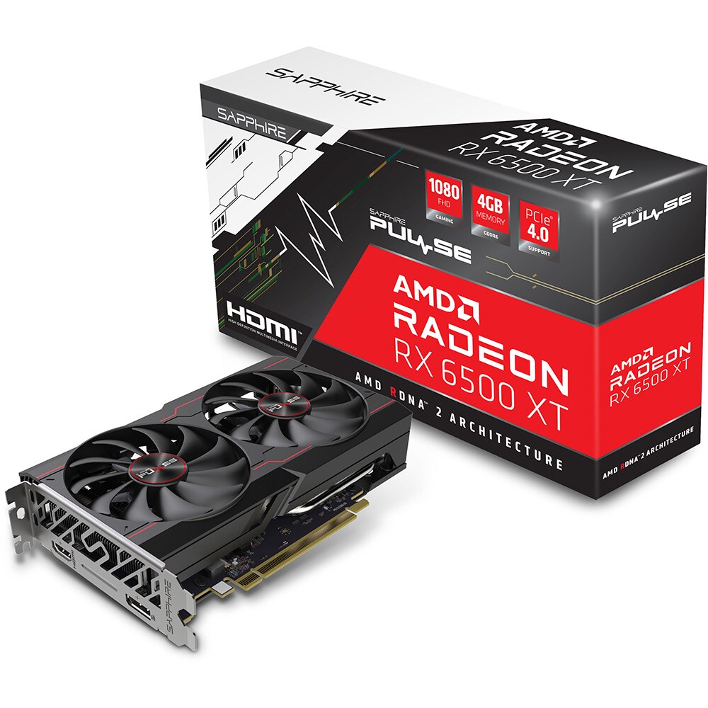 Placa video SAPPHIRE Pulse Radeon RX 6500XT, 4GB GDDR6, 64 bit, 11314-01-20G