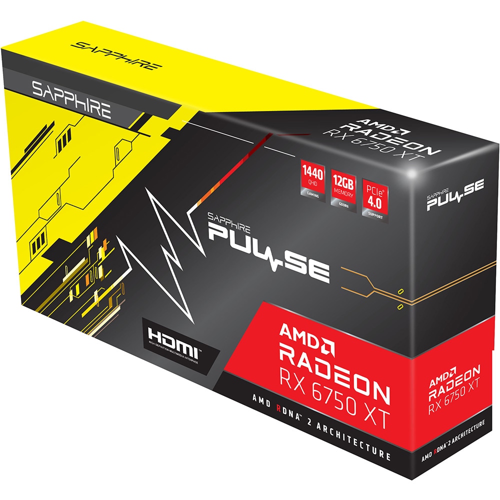 Placa video SAPPHIRE Pulse Radeon RX 6750XT, 12GB GDDR6, 192 bit, 11318-03-20G