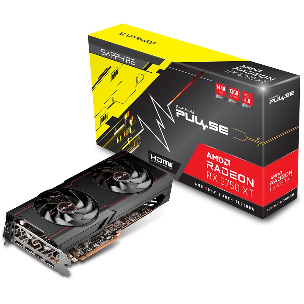 Placa video SAPPHIRE Pulse Radeon RX 6750XT, 12GB GDDR6, 192 bit, 11318-03-20G