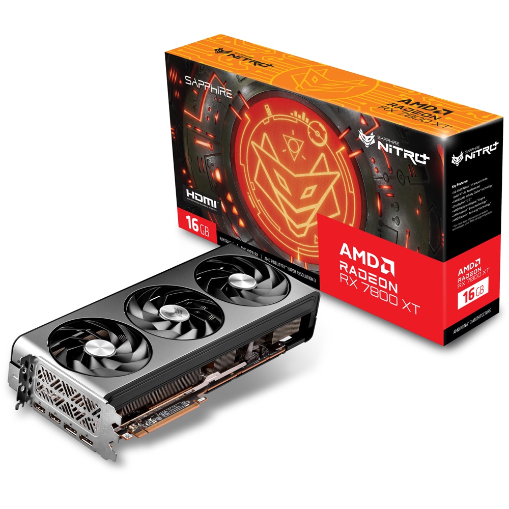 Placa video SAPPHIRE NITRO+ AMD Radeon RX 7800 XT, 16GB GDDR6, 256bit, 11330-01-20G