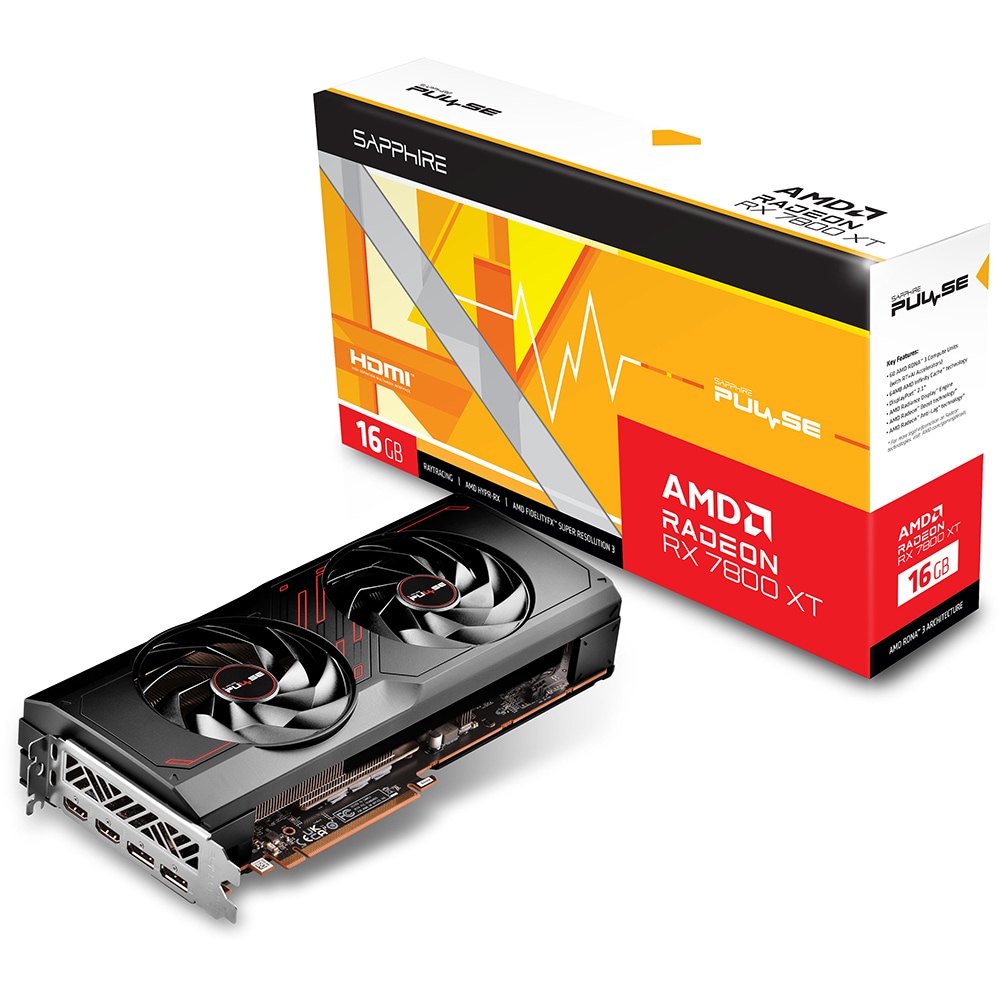 Placa video SAPPHIRE PULSE AMD Radeon RX 7800 XT, 16GB GDDR6, 256bit, 11330-02-20G