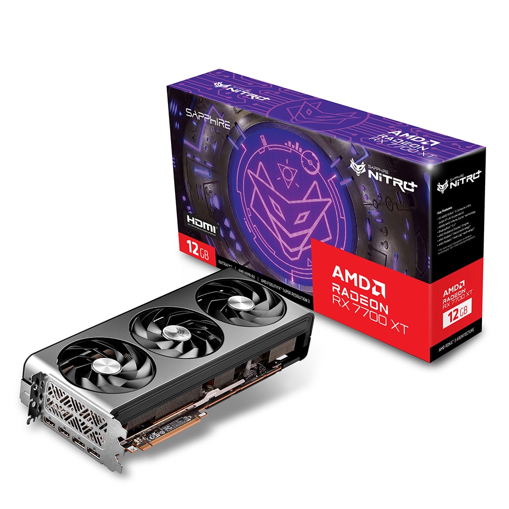 Placa video SAPPHIRE Nitro+ AMD Radeon RX 7700 XT, 12GB GDDR6, 192bit, 11335-02-20G