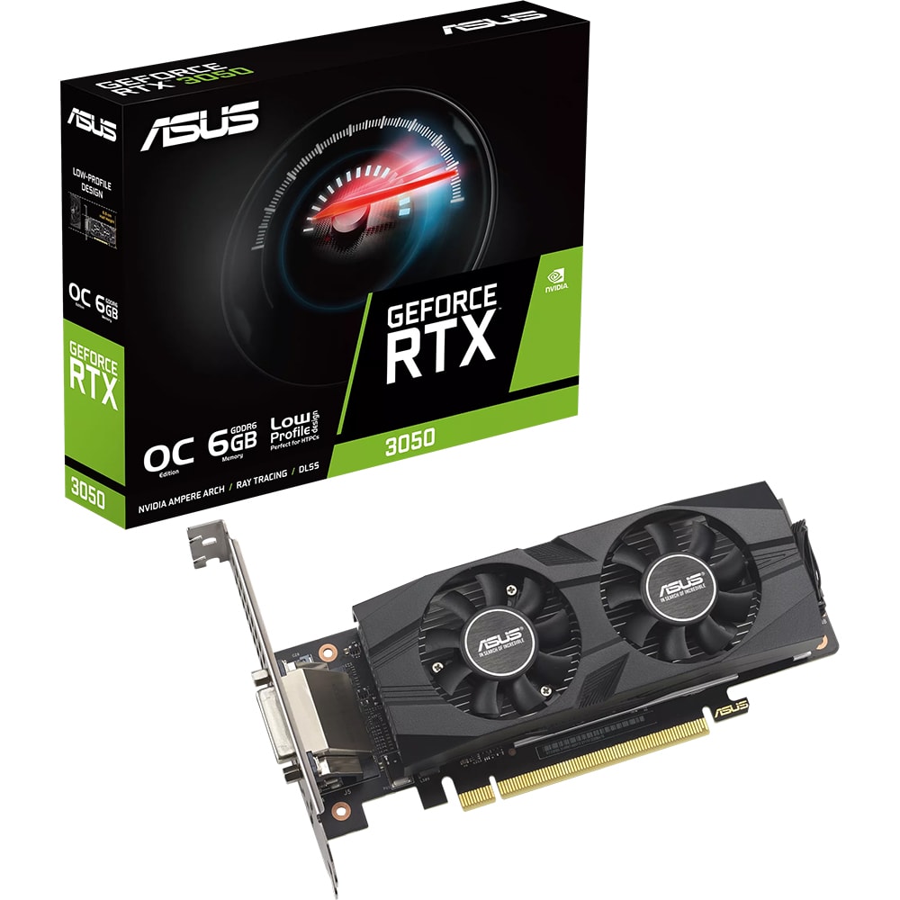 Placa video ASUS GeForce RTX 3050 LP BRK OC Edition, 6GB GDDR6, 96bit, RTX3050-O6G-LP-BRK