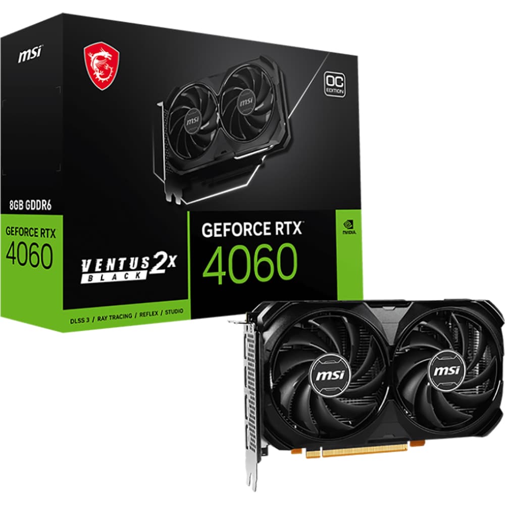 Placa video MSI GeForce RTX 4060 VENTUS 2X BLACK 8G OC, 8GB GDDR6, 128bit, 4060 VENTUS 2X BLACK 8G OC