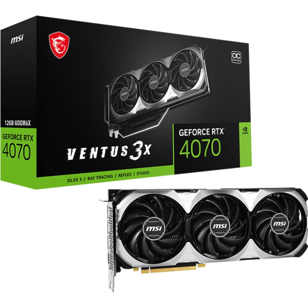 Placa video MSI GeForce RTX 4070 VENTUS 3X OC, 12GB GDDR6X, 192bit, RTX-4070-VENTUS-3X-12G-OC