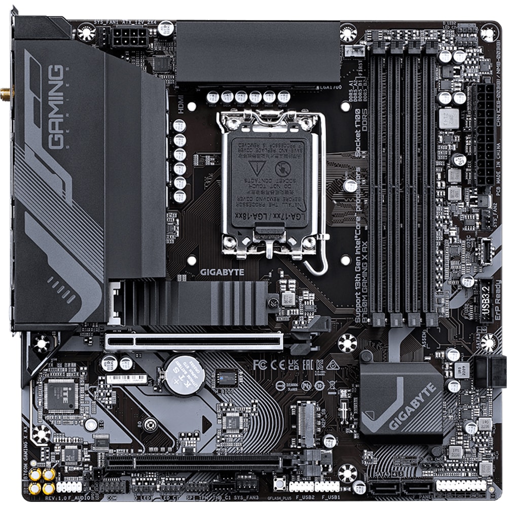 Placa de baza GIGABYTE B760M GAMING X AX, Socket 1700, mATX