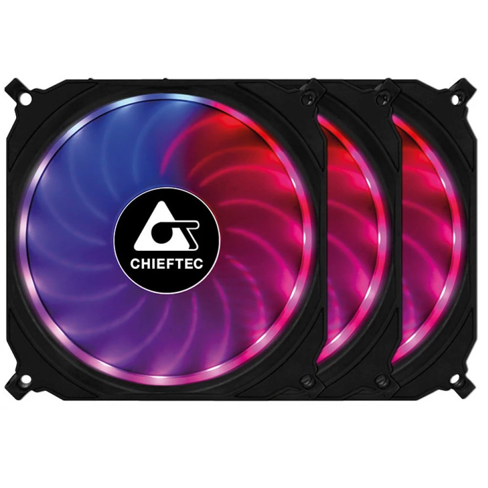 Set 3 ventilatoare CHIEFTEC CF-3012-RGB, 120mm, CF-3012-RGB