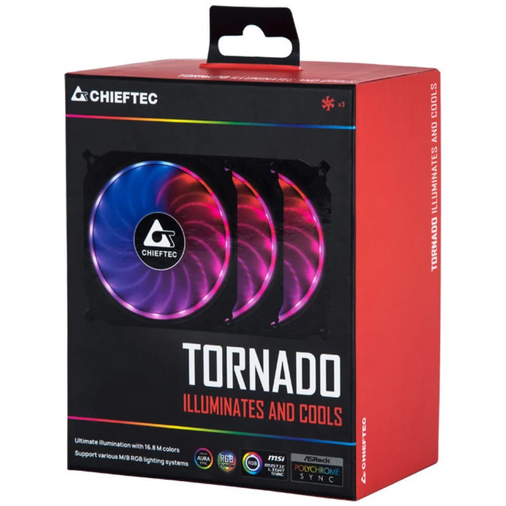 Set 3 ventilatoare CHIEFTEC CF-3012-RGB, 120mm, CF-3012-RGB