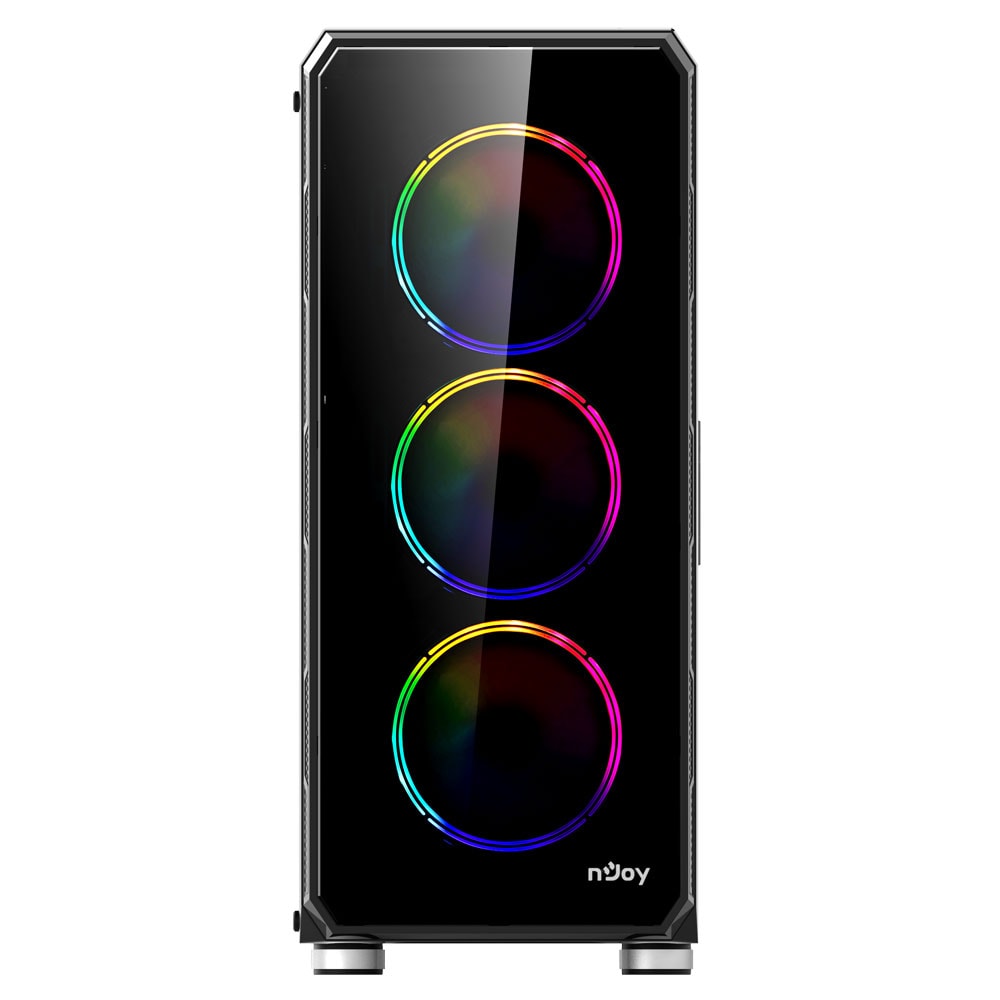 Carcasa PC NJOY Acrux ARGB, USB 3.0, fara sursa, negru