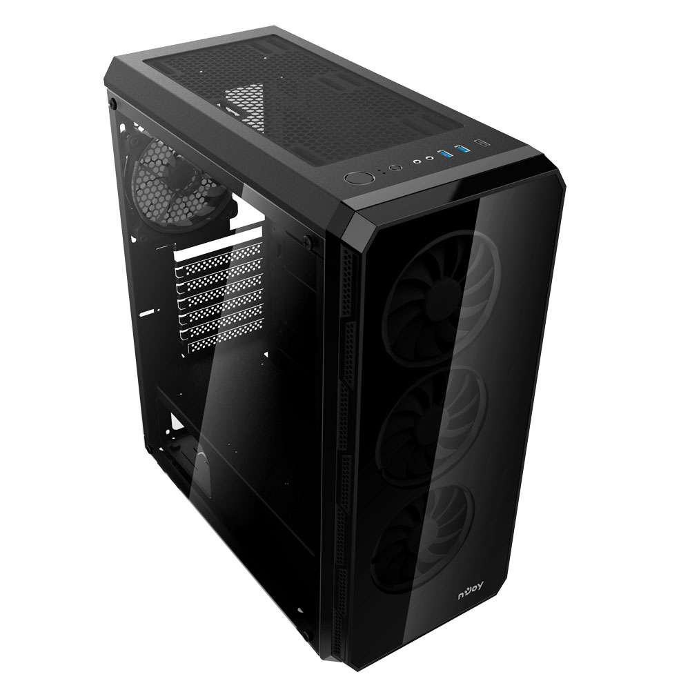 Carcasa PC NJOY Acrux ARGB, USB 3.0, fara sursa, negru