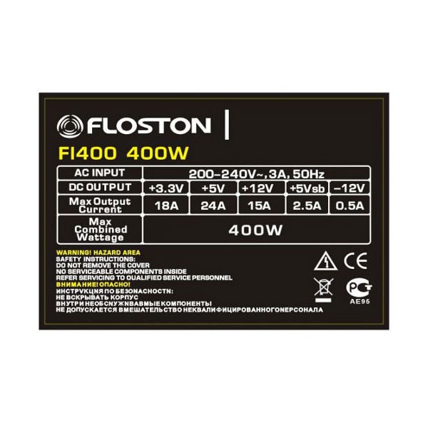 Sursa PC FLOSTON FL400, 400W, 80mm, Passive PFC