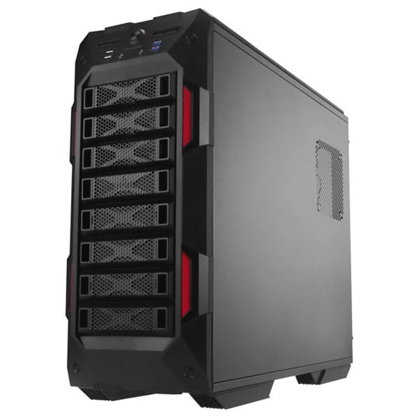 Carcasa PC IN WIN GRone, USB 3.0, fara sursa, negru-rosu