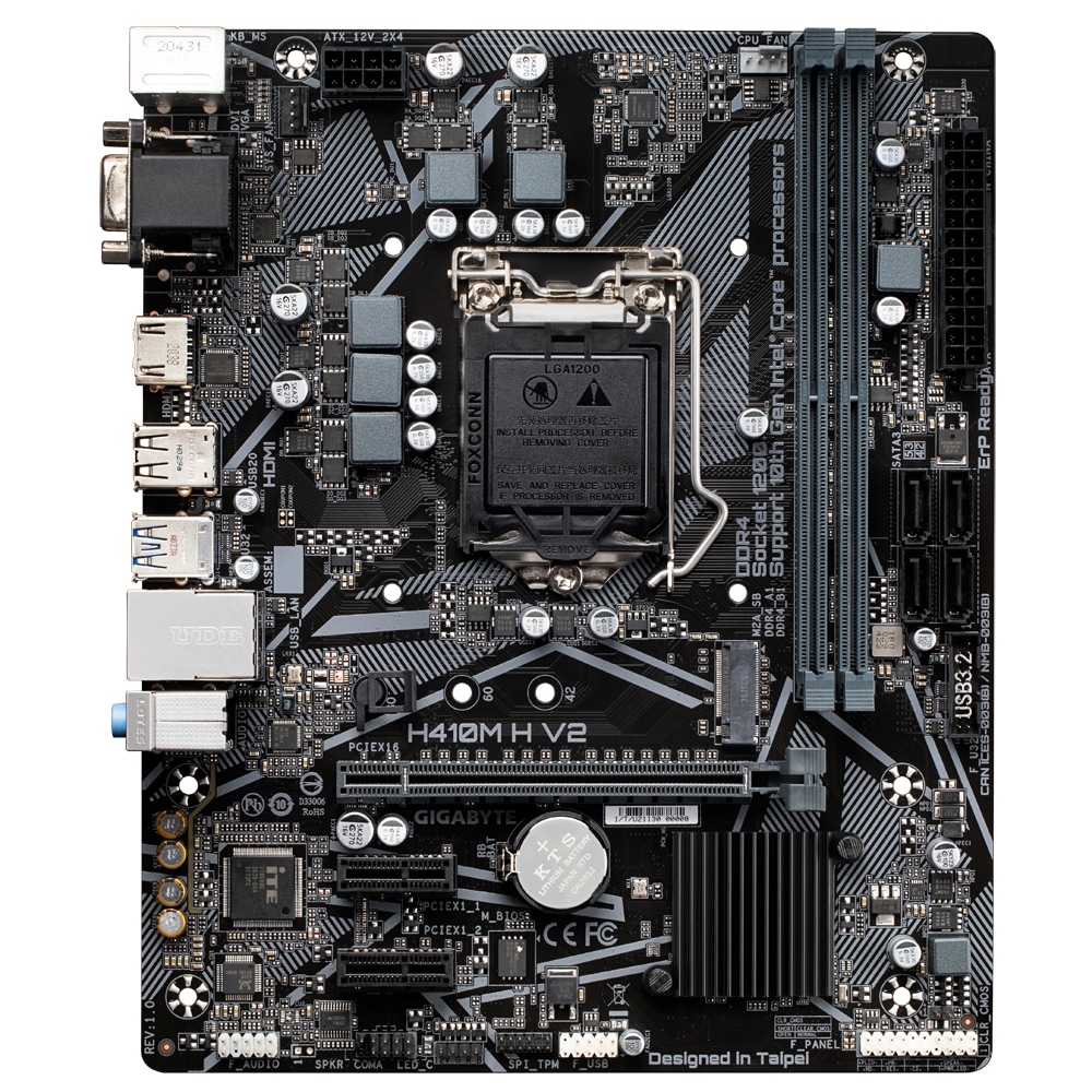Placa de baza GIGABYTE H410M H V2, Socket 1200, mATX